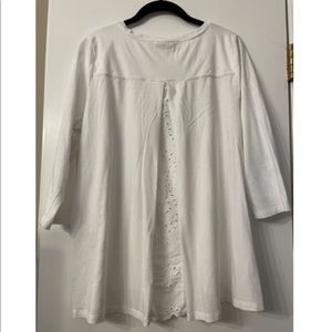 J-Jill V Neck Eyelet Top